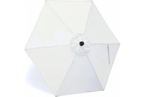 Yaqor Replacement Parasol 6 Struts 3M White Replacement Parasol 6 Struts 3M Heavy Duty Thick Replacement Umbrella 3M 6 Poles for Patio Umbrellas