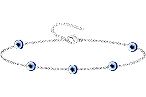 cotigo Pulsera ojo turco de acero inoxidable o de hilo + una pulsera de 7 nudos (gratis), Amuletos de suerte y protección, contra el mal de ojo, bisutería para hombre, pulseras para mujer y niña.