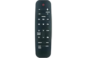 AULCMEET Zamiennik pilota zdalnego sterowania pasuje do Philips Micro Music System BM50 BM60 BTB2370 BTB3370 BTM1360 BTM2312 BTM2360 BTM2450 BTM2460 BTM2460W BTM3360 MCM2350 BTM1360/BTM1360/05 BTM;