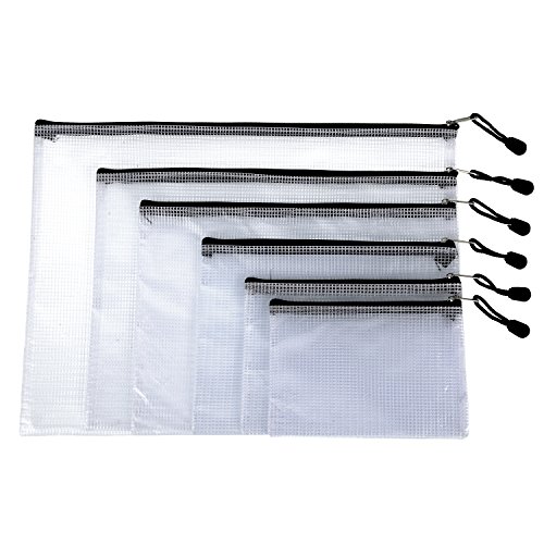 6 Piezas Bolsa de Archivo con Cremallera de Tama  os M  ltiples Carpetas de Papeles Bolsas de Archivo de Malla con Pa  o de Limpieza para Materiales de Organizaci  n  Cosm  ticos  Accesorios de Viaje