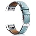 Produktbild Für Charge 2 Ersatz-Riemen, chofit Leder Band edles Armband mit Metall Stecker für Fitbit Charge 2, blau