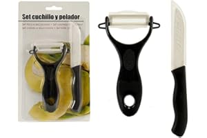 BigBuy Home S3602002 Cortador y Pelador de Verduras Plástico, 2.2 x 23 x 14 cm, Negro, Nickel