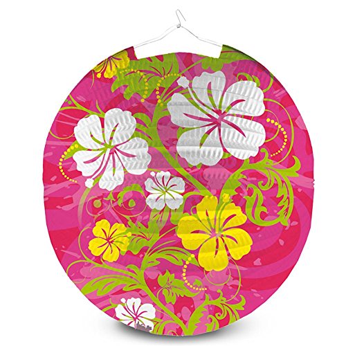 Preisvergleich Produktbild Lampion Gartenlampion Hibiskus Laterne Gartenlaterne runde Partylaterne Partylampion 25 cm