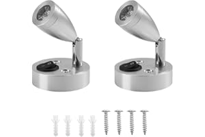 ADDLIVE 12V LED Spot Lampe de Lecture, 2 Pièces Lampes Dintérieur de Caravane, 3W Lampes de Lecture de Camping-car à LED avec Interrupteur, Auto LED Lumière Intérieure pour Camping-Car, Camper Van