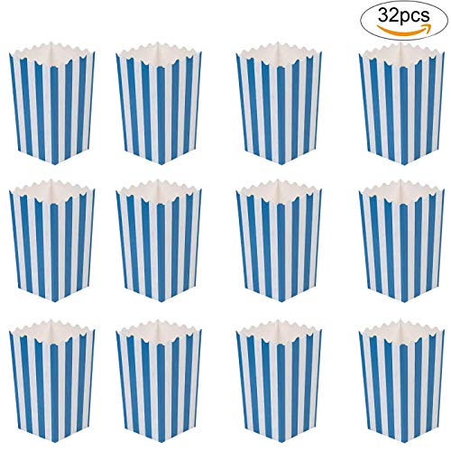 shafier 32PCS Cajas Palomitas para Cumpleaños y Fiestas?También se Puede Utilizar para Papas Fritas o Dulces(Azul)