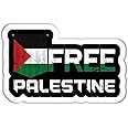 UNIq Free Palestine Flag Sticker Gaza Flags Decal Support Freedom of Palestinians, Vinyl Waterproof Flag of Palestine Sticker for Cars Windows Bumpers Laptops Walls Cups Decorative Use (9x6 CM)