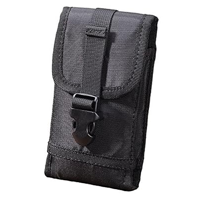 Hengwin Nylon Étui de Téléphone Portable Holster Housse Ceinture Pochette Tactique Molle pour iPhone X 8 7 6 6S Plus 5S Samsung Galaxy S8 Plus S7 Note 5 4,7'' 5'' 5,5'' 6'' Noir + Hengwin Porte-clés