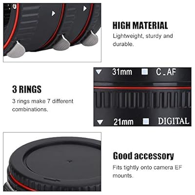 Mavis Laven 13mm  21mm  31mm Auto Focusing Macro Extension Lens Tube Rings Set for Canon EOS EF Mount