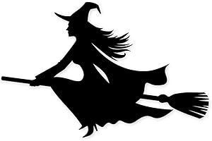 EASYDRUCK24DE Younikat I Pegatina bruja voladora I 15 x 10 cm I negra I adhesiva para coche I camión I moto I ciclomotor I scooter I vehículos I resistente a rayos UV y intemperie I apta para el lavado I kfz_250