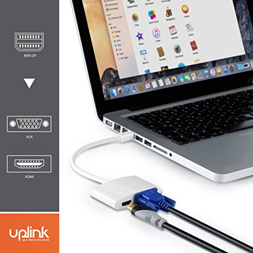 Uplink – Mini DisplayPort zu VGA / HDMI-Adapter (Konverter) | 2in1 Videoadapter | PC + MAC | HDTV / 1080p (Full HD) | vergoldete Kontakte | Hochglanz - 4