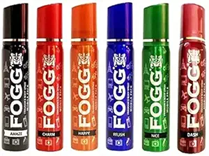 Fogg Body Spray Pocket Deo, CHARM, HAPPY, DASH, NICE & RELISH 25ml x 6 Deodorant Spray - For Men & Women (150 ml, Pack of 6)