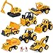 Produktbild AOTE-D Kleine Baufahrzeug Bagger LKW Straßenwalze Muldenkipper Gabelstapler Elektro Hammer Auto Müllwagen 8 Jungen Mädchen Spielzeugautos Spielzeugauto Baufahrzeug LKWs Push,Yellow