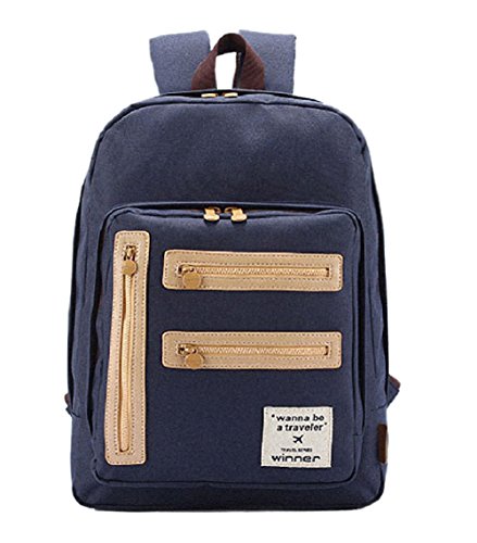 Preisvergleich Produktbild Artone Leinwand Mit Laptopfach Grösse Kapazität Mehrere Innentaschen Muße Schulrucksack Tunkelblau