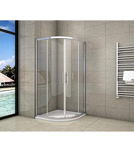 Cabina De Ducha Semicircular De PVC Extensible - 1 Puerta, Medidas 90x90x185 Cm, Ideal Para Espacios Pequeños