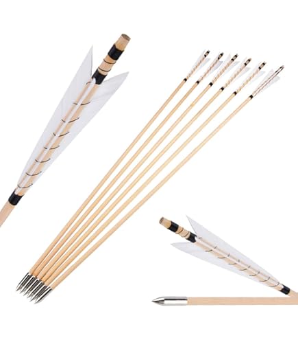 Flèches En Bois Traditionnelles 31,5 Pouces - Plumes De Dinde Fait Main - D&A Archery