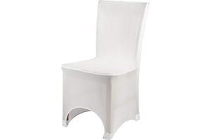 Trimming Shop Chair Cover Spandex Polyester Stretch Fabric Dining Slipcovers Washable & Removable Protective Wedding Chair Cover for Wedding Banquets Ceremony & Hotel Dinner (White, Pack of 10)