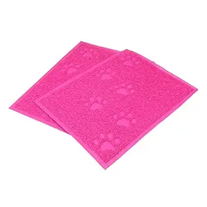 Alfie Pet by Petoga Couture - Halle 2-Piece Set Cat Litter Mat - Color Hot Pink