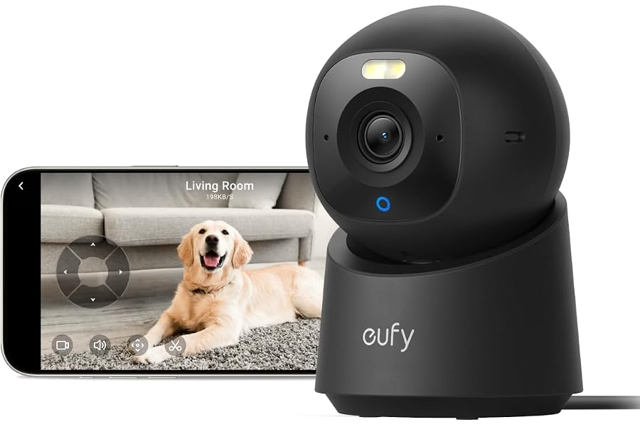 eufy Innenkamera E30, Schwarz, 4K UHD-Überwachungskamera innen, Haustier-/Babykamera mit Phone-App, Auto-Tracking Mensch