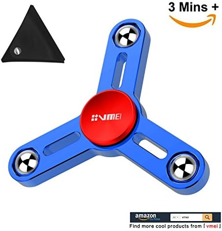 Tri-Spinner Fidget Toy New 2017 All Metal Design Super Fast Long Spins Nano-crystallization Center Quality Spinners Focus Toy for Kids &amp; Adults (BLUE PLUS)