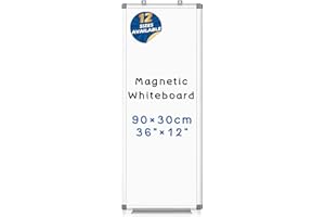 ‎S SWANCROWN Swansea Magnetisches Whiteboard 90 x 30cm mit Haken zum Aufhängen und Aluminium, Langes Magnettafel Pinnwand Magnetisch für Home Office