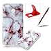Produktbild Herzzer Weich TPU Silikon Handyhülle für Xiaomi Redmi 4X, Marmor Malerei Bumper HandyTasche Flexible Ultra Dünn Schutzhülle Back Cover Anti-Shock für Xiaomi Redmi 4X - Rot