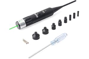 HEITIGN Kit de Alineador de Orificios para Calibre .22 a .50 con Caja de Transporte Alineador de Orificios Liviano para Caza Al Aire Libre, Calibrador sin Ajustes, Luz Verde