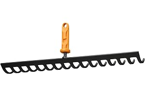 Fiskars OneClick Kratta 16 Tänder, Jordkrattillsats för Sådbäddar | Enkelt Byte med bara en Klick, Härdat Kolstål, Svart/Orange, 1080678