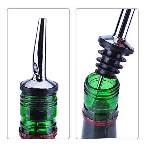 eBoot Edelstahl Flaschenausgießer Weinausgießer Ausgießer Flasche Stopfen aus Edelstahl mit Gummi Staubkappen, 12 Stück - 5