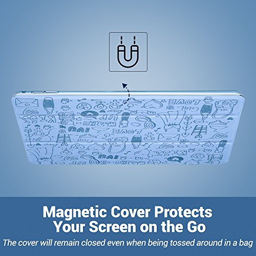 iPad Air 2 Hülle, ESR® KaQ Niedlich Karikatur Series Auto Aufwachen/Schlaf Funktion Wickelfalz PU Ledertasche Kindgerechte Schutzhülle für iPad Air 2(Blau) - 5
