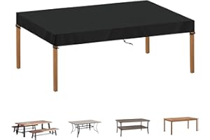 SIMPHAUS Abdeckplane Gartentisch 200x100x15cm Abdeckhaube Gartentisch Abdeckhaube für Tischplatte Abdeckung Outdoor Wetterfest Tischabdeckung Wasserdicht Winddicht UV-Beständiges 420D Oxford Gewebe