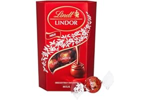 Lindt Lindor Milk Chocolate Truffles – 200g Box (Approx. 16 Balls) – Smooth Filling – Christmas, Gift, Birthday, Congratulations Treat