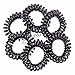 10 Kanddit Spiral Random Colours Girls Ponytail Stretchy Elastic Bobbles Band (Black)