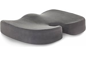 Linenspa Ergonomisches Sitzkissen aus Gelschaum – Steißbein-/Coccyx-Komfort – Sitzpolster für Bürostuhl, Auto und für ganztägiges Sitzen