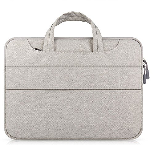GADIEMENSS Water-resistant Laptop Shoulder Briefcase Bag Portable Computer case handbag 15 6  Gray
