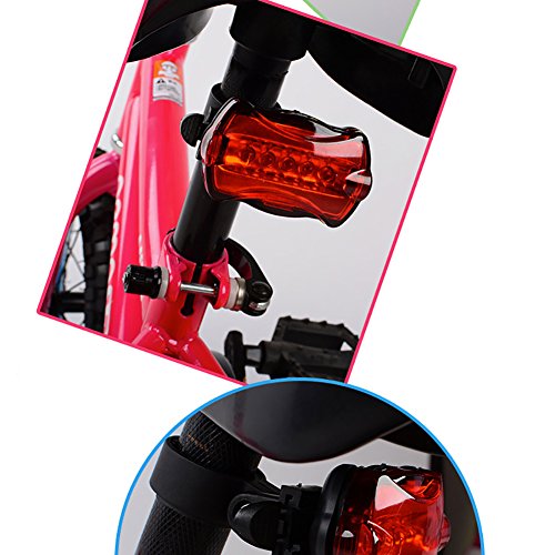 Rücklicht, Yesloo 5 LED Fahrradbeleuchtung mit 7 Leuchtmodi Wasserdichte Fahrrad Licht/ Nacht Rück Fahrradlampe, Akku Betrieben, Schwarz & Rot - 6
