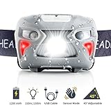 AUWOD Lampe Frontale USB Rechargeable Orientable Imperméable LED Headlamp Etanche Ultra Puissante Torche Frontale 8 Modes avec Contrôle du Capteur