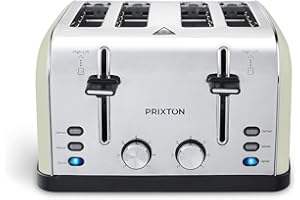 PRIXTON - Grille-pain à 4 fentes Bianca avec 7 Niveaux de Chaleur Puissance 1900W