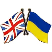 thumbnail image 2 of I Stand With Ukraine Union Jack Flag Lapel Pin – 26mm Metal Domed Badge – Made In UK 2 of 5