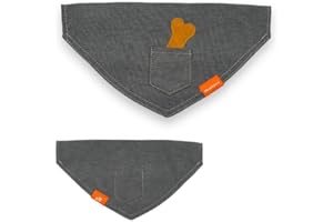 MUDLESS Dog Bandana Neckerchief, Breathable Dog Scarf Accessories, Trendy Triangle Bandanas to Elevate Your Pup's Look for Any Occasion (BonePocket - Blue, XL)