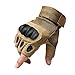 Price comparison product image 1 Pair Half Finger Fingerless Riding Cycling Gloves Anti Slip and Breathable for Motorcycle Bike Camping Hiking Cross Country (L, Tan)