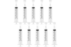 XBOCMY 10 Piece Syringes Set with Lids for Hobby and DIY - Syringes Individually Packed (10 x 10 ml Syringes & without Needle)