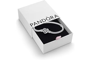 Pandora Moments Bransoletka o wężykowym splocie ze srebra próby 925 z zapięciem w kształcie serca z symbolem nieskończoności i z przezroczystymi cyrkoniami