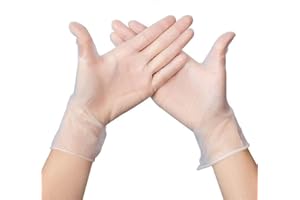 REAL ACCESSORIES New Vinyl Multi-Purpose Gloves, Disposable Extra Strong Powder Free Clear Gloves Medium Size Box of 100 - Food Safe - Latex Free Easy to Wear ==> Perfect for Daily use Home Work