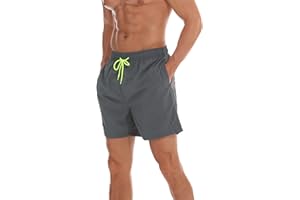 LEZUAN Bañadores Hombre Transpirable, Traje de Baño Hombre Repelente al Agua, Bañador Hombre de Secado Rápido con Forro de Malla, Bolsillos y Cordón