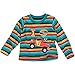 Monster Trucks Boys Striped Long Sleeved Top - Green - 12/18 Months