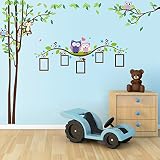 Wandtattoo Wandsticker Kinderzimmer Wald Baum Eulen Aufkleber Sticker DDS 56