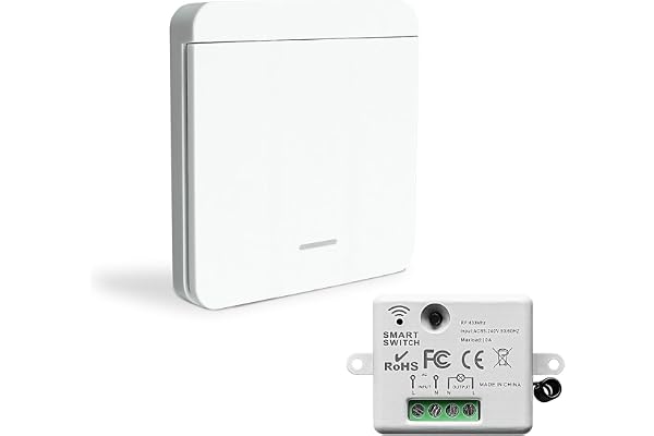 Bkiyougo interrupteur sans fil, prise telecommande sans fil, interrupteur de sécurité de l'émetteur RF et contrôleur de récepteur 10A 240V, installation facile pour lampe jusqu'à 1500W