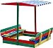 Produktbild Andrewex Sandkasten 110 x 110 cm mit absenkbarem Dach und mit Sitzbank mehrfarbig aus Holz Kinder Spielplatz