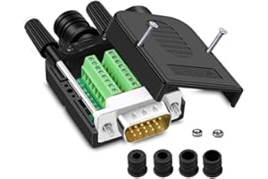 PENGLIN DB15 VGA Connecteur Mâle sans soudure,Adaptateur série VGA 15 broches 3 rangées