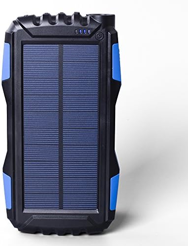 Solar Battery Charger Bank Hongro 25000mAh Large Capacity Portable Charger Waterproof Dual USB Solar Power Charger Bank Emergency External Battery Charger Backup Pack with LED Flash lights for iPhone iPad Samsung HTC Cellphones Mobile phone (25000mah-Blue)